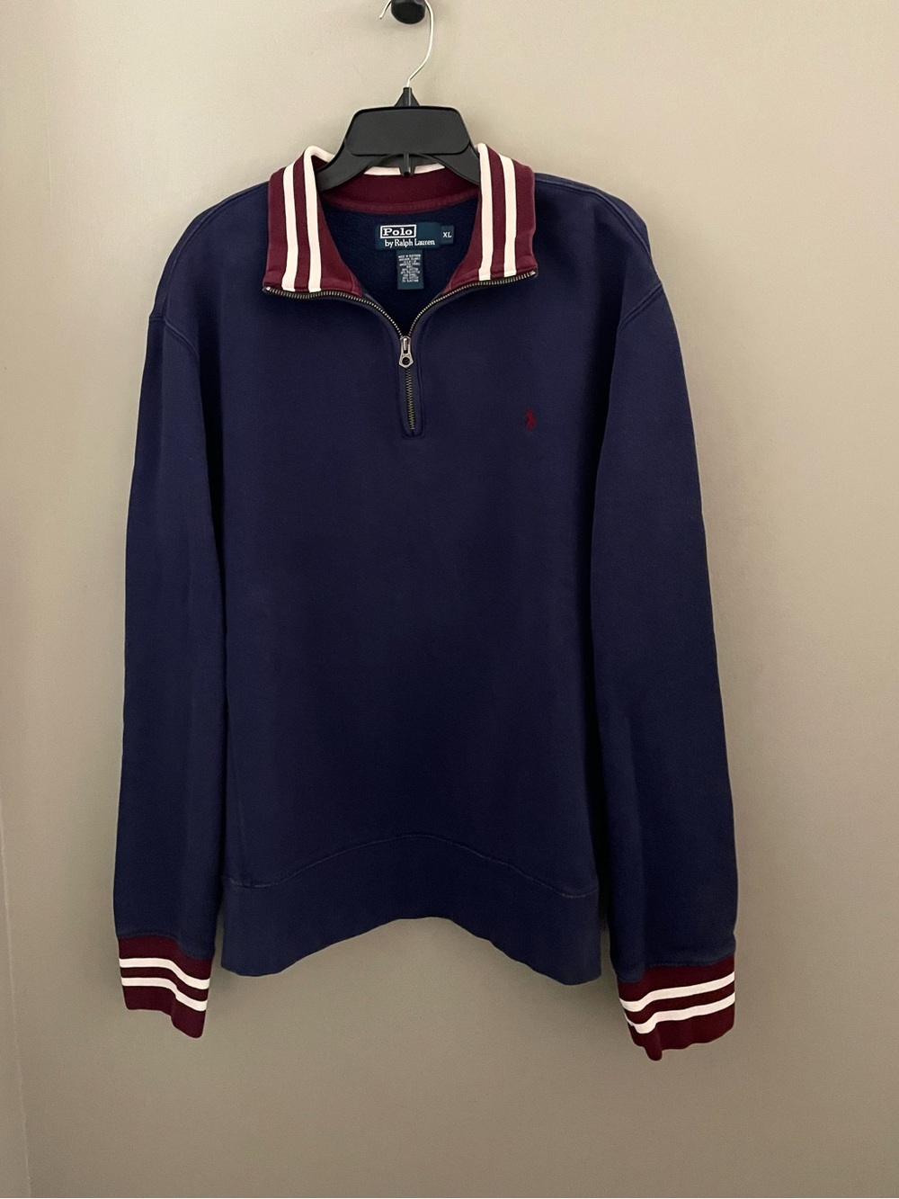 Polo Ralph Lauren Navy Fleece Lined Quarter Zip